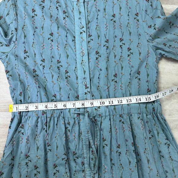 Beau & Ro Floral midi dress size medium button front cottegecore - Picture 5 of 7